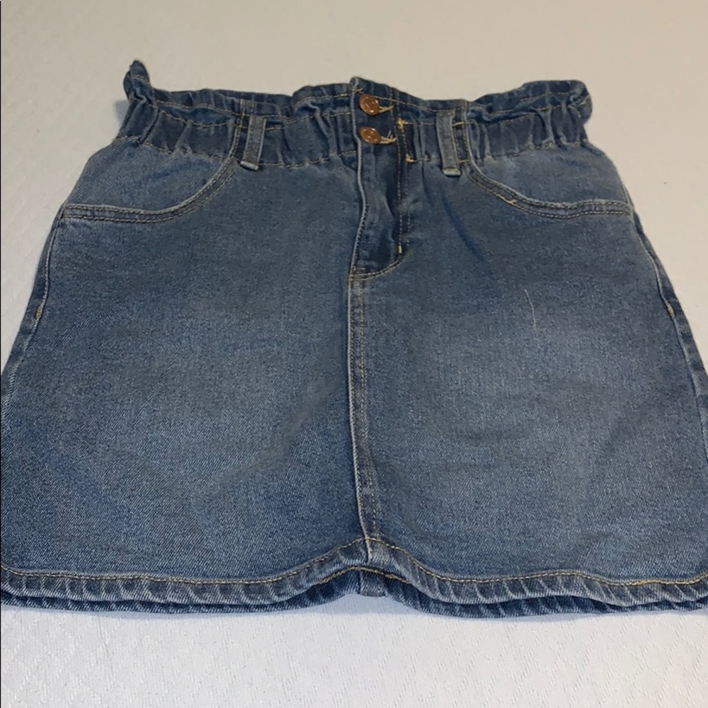 Cinched Blue Jean Skirt